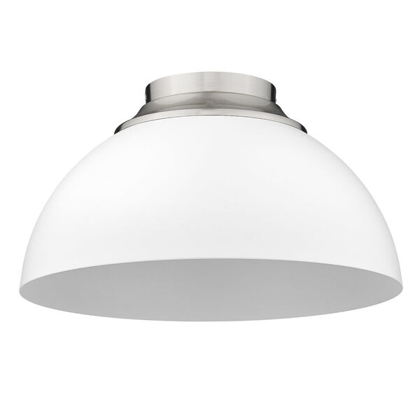 Zoey Pewter and Matte White Three-Light Flush Mount, image 3